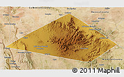 Physical 3D Map of Jeff Davis County, satellite outside