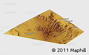 Physical 3D Map of Jeff Davis County, single color outside