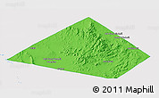 Political 3D Map of Jeff Davis County, single color outside