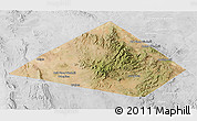 Satellite 3D Map of Jeff Davis County, lighten, desaturated