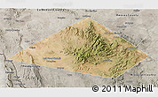 Satellite 3D Map of Jeff Davis County, semi-desaturated