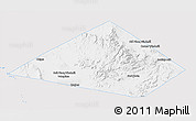 Silver Style 3D Map of Jeff Davis County, single color outside