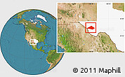 Satellite Location Map of Jeff Davis County, highlighted parent region
