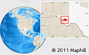 Shaded Relief Location Map of Jeff Davis County, highlighted parent region