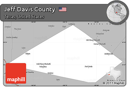 Gray Simple Map of Jeff Davis County