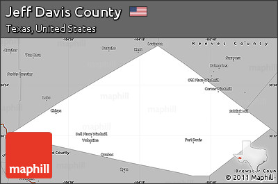 Gray Simple Map of Jeff Davis County