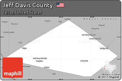 Gray Simple Map of Jeff Davis County