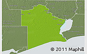 Physical 3D Map of Jefferson County, semi-desaturated