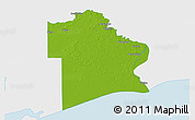 Physical 3D Map of Jefferson County, single color outside