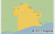Savanna Style 3D Map of Jefferson County, single color outside