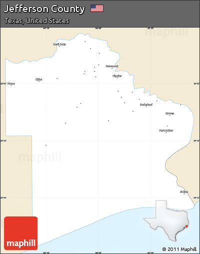 Classic Style Simple Map of Jefferson County, single color outside