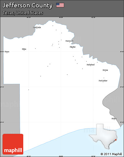 Gray Simple Map of Jefferson County, single color outside