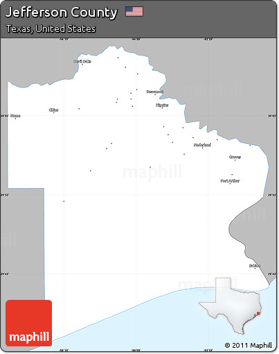 Gray Simple Map of Jefferson County, single color outside