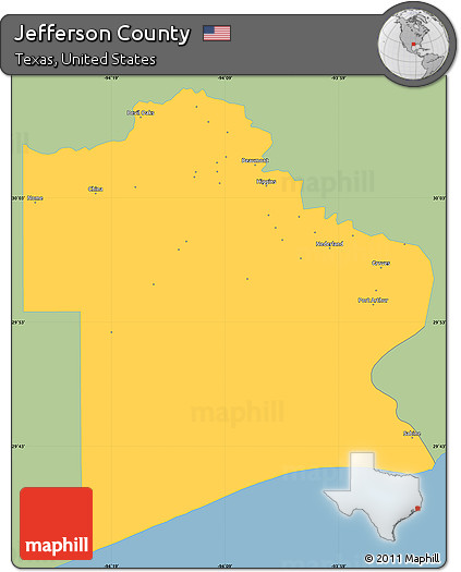 Savanna Style Simple Map of Jefferson County, single color outside
