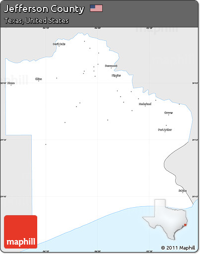 Silver Style Simple Map of Jefferson County, single color outside