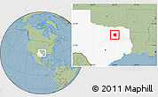 Savanna Style Location Map of Kaufman County, highlighted parent region, hill shading