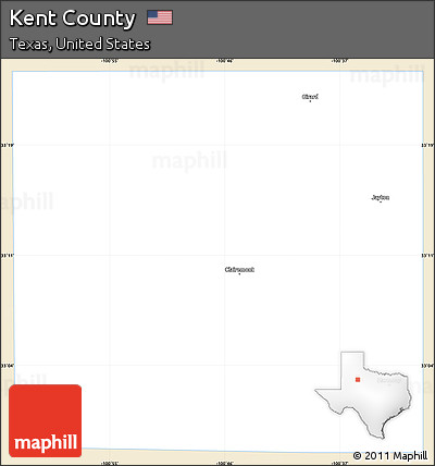 Classic Style Simple Map of Kent County, single color outside