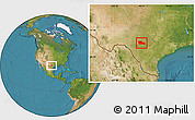 Satellite Location Map of Kerr County