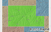 Political Map of Kimble County, semi-desaturated