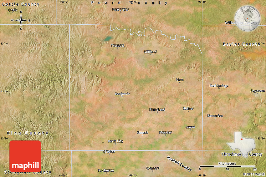 Satellite Map of Knox County