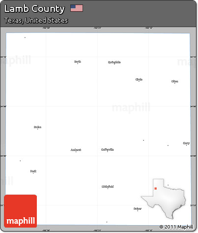 Gray Simple Map of Lamb County, single color outside