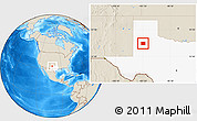 Shaded Relief Location Map of Lubbock County, highlighted parent region