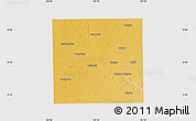 Physical Map of Lubbock County, cropped outside