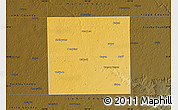 Physical Map of Lubbock County, darken