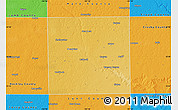 Physical Map of Lubbock County, political outside