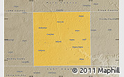 Physical Map of Lubbock County, semi-desaturated