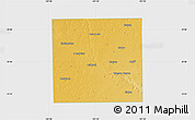 Physical Map of Lubbock County, single color outside