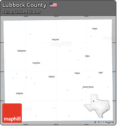 Gray Simple Map of Lubbock County, single color outside