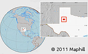 Gray Location Map of Lynn County, highlighted parent region, hill shading