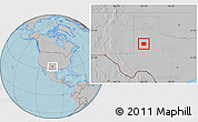 Gray Location Map of Lynn County, hill shading