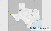 Gray Map of Texas, single color outside
