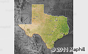 Satellite Map of Texas, darken, desaturated