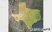 Satellite Map of Texas, darken, semi-desaturated