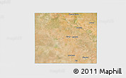 Satellite 3D Map of Martin County, single color outside