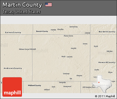 Shaded Relief 3D Map of Martin County