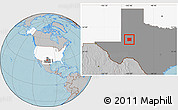 Gray Location Map of Martin County, highlighted country, highlighted parent region, hill shading