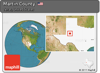 Satellite Location Map of Martin County, highlighted parent region