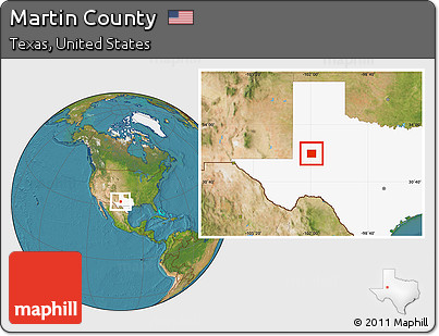 Satellite Location Map of Martin County, highlighted parent region