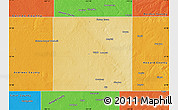 Physical Map of Martin County, political outside