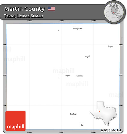 Gray Simple Map of Martin County, single color outside