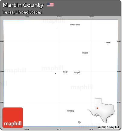Gray Simple Map of Martin County, single color outside