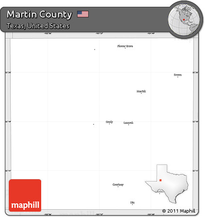 Silver Style Simple Map of Martin County