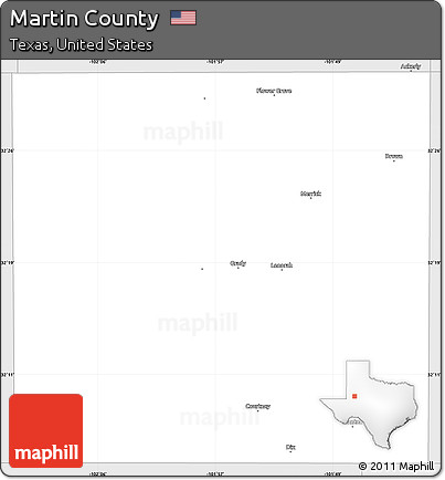 Silver Style Simple Map of Martin County