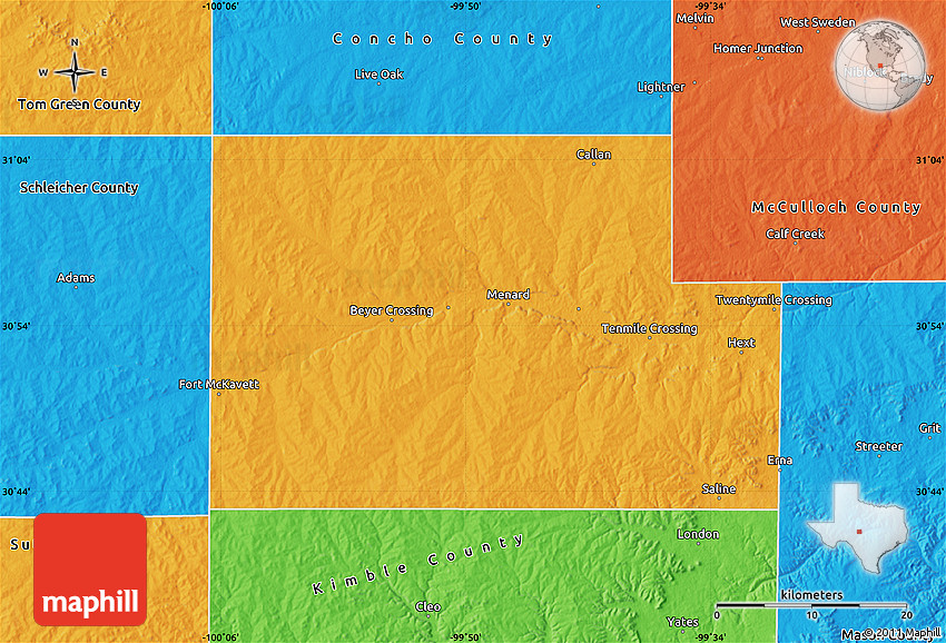 Political Map of Menard County