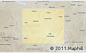 Physical 3D Map of Mitchell County, semi-desaturated