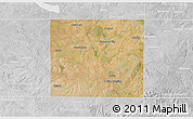 Satellite 3D Map of Mitchell County, lighten, desaturated